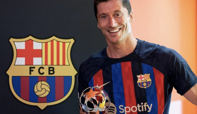 Robert Lewandowski i jego FC Barcelona zagrają z logotypem kanadyjskiego rapera na koszulkach