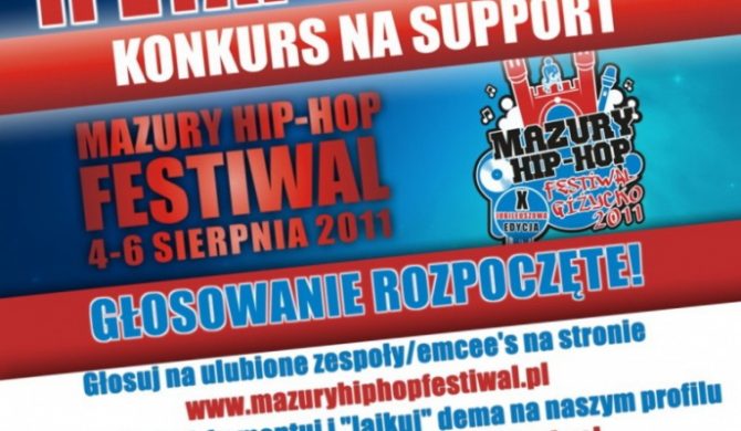 II Etap konkursu na support Mazury Hip-Hop Festiwal rozpoczęty