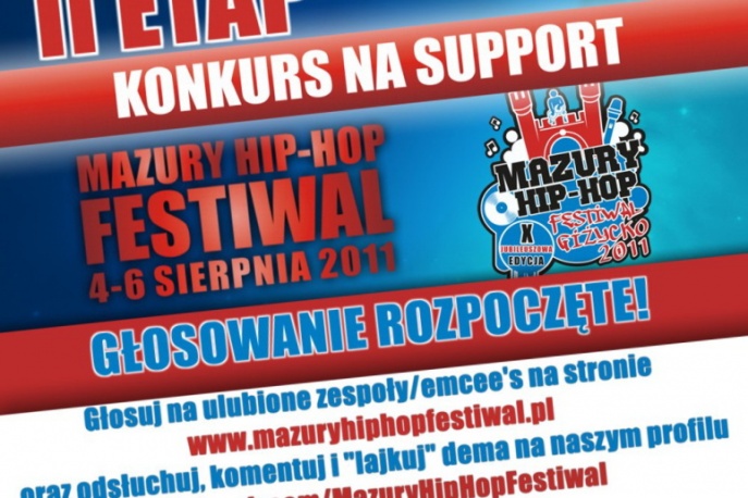 II Etap konkursu na support Mazury Hip-Hop Festiwal rozpoczęty