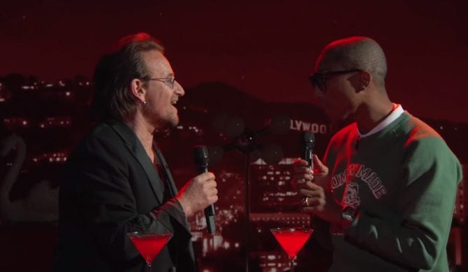 Bono i Pharrell z przeróbką Bee Gees u Kimmela