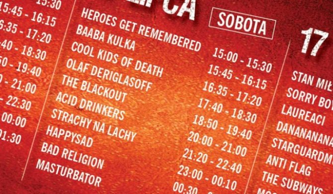 Znamy godzinową rozpiskę Festiwalu w Jarocinie Znamy godzinową rozpiskę Festiwalu w Jarocinie